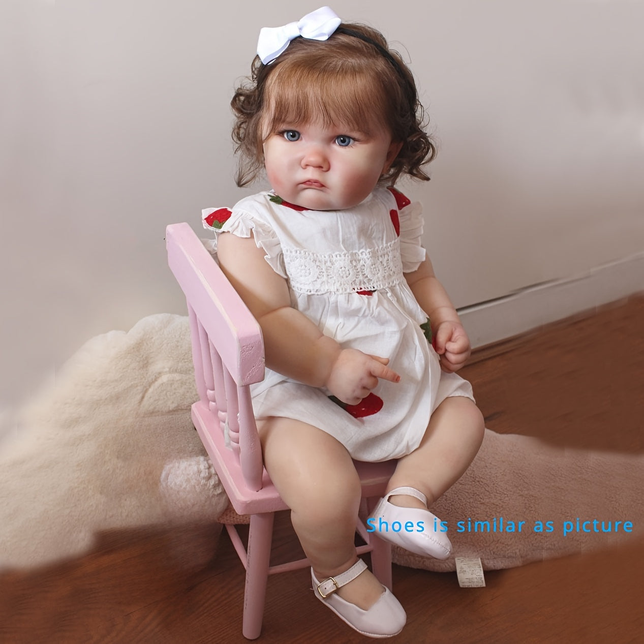 24in Big Fat Doll 3D Beige Reborn Baby Girl Alive Princess Gift