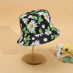 Daisy Print Sunshade Bucket Hat for Men and Women