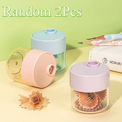 2pcs Single Hole Pencil Sharpener Student Pencil Sharpener