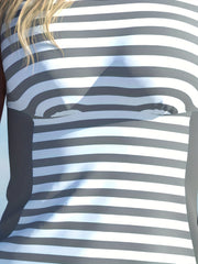 Striped Racer Back Tankini Set