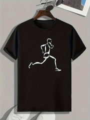 Pattern Print Men's Sports T-shirt for Fitness Activities