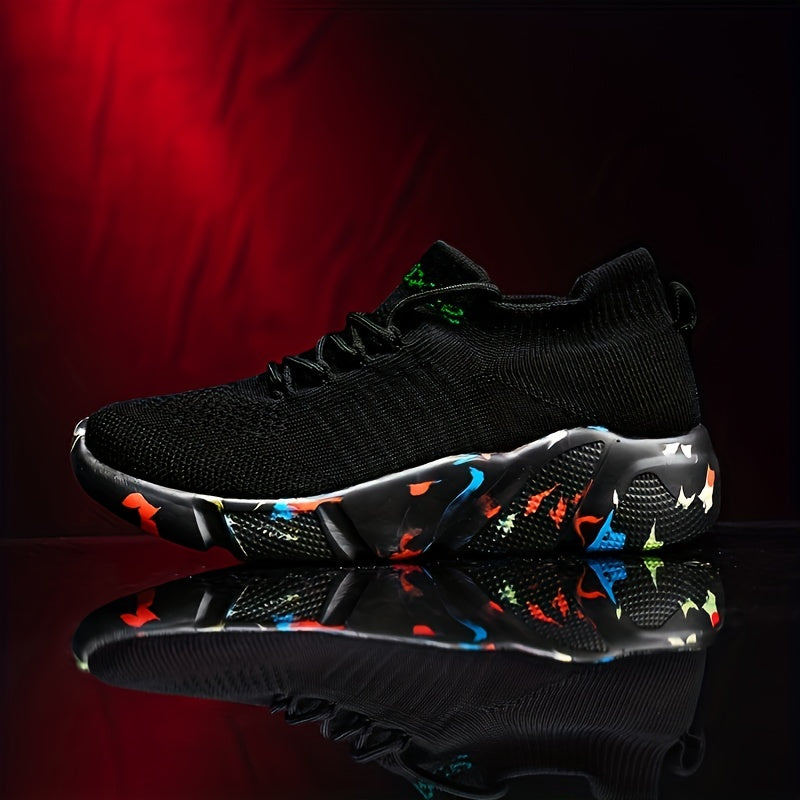 Women's Camo Knit Sneakers Low Top Lace Up Casual Shoes