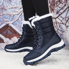 Women's Snow Boots Lace Up Platform Comfortable Walking Shoes