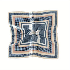 Plaid Satin Square Scarf Classic Shawl Printed Hijab Silk Bandana