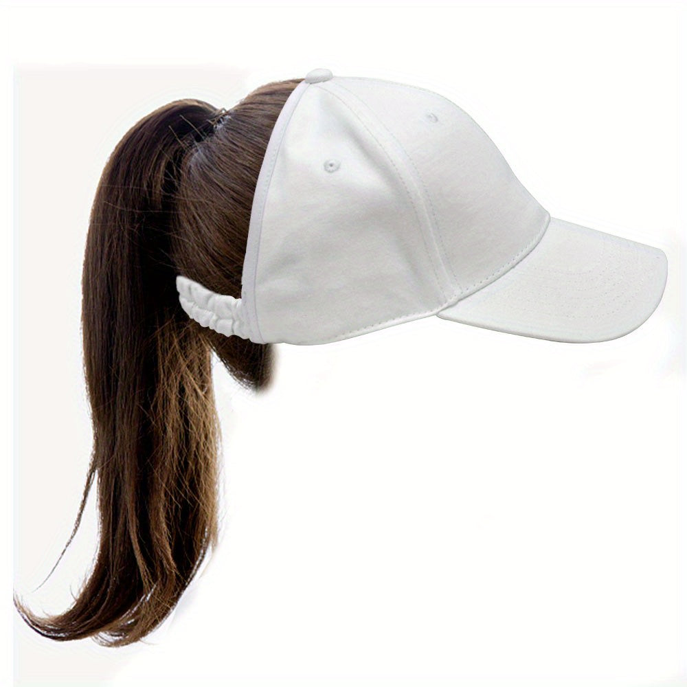 Solid Ponytail Backless Cap Lightweight Sun Hats