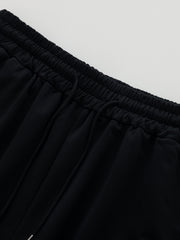 Men's Letter Print Drawstring Shorts Active Stretch Breathable Moisture Wicking