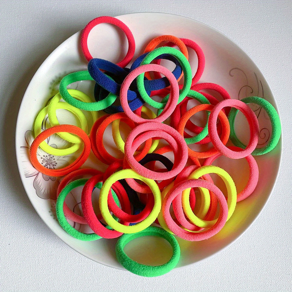 50pcs Elastic Hair Ties Hair Accessories For Woman Braids Ponytails Pain-Free