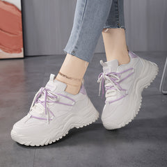 Women's Chunky Sneakers Heighten Wear Resistance Non Slip Flat Skate Shoes
