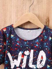 Boys Casual Outfit Round Neck T shirt & Shorts Set