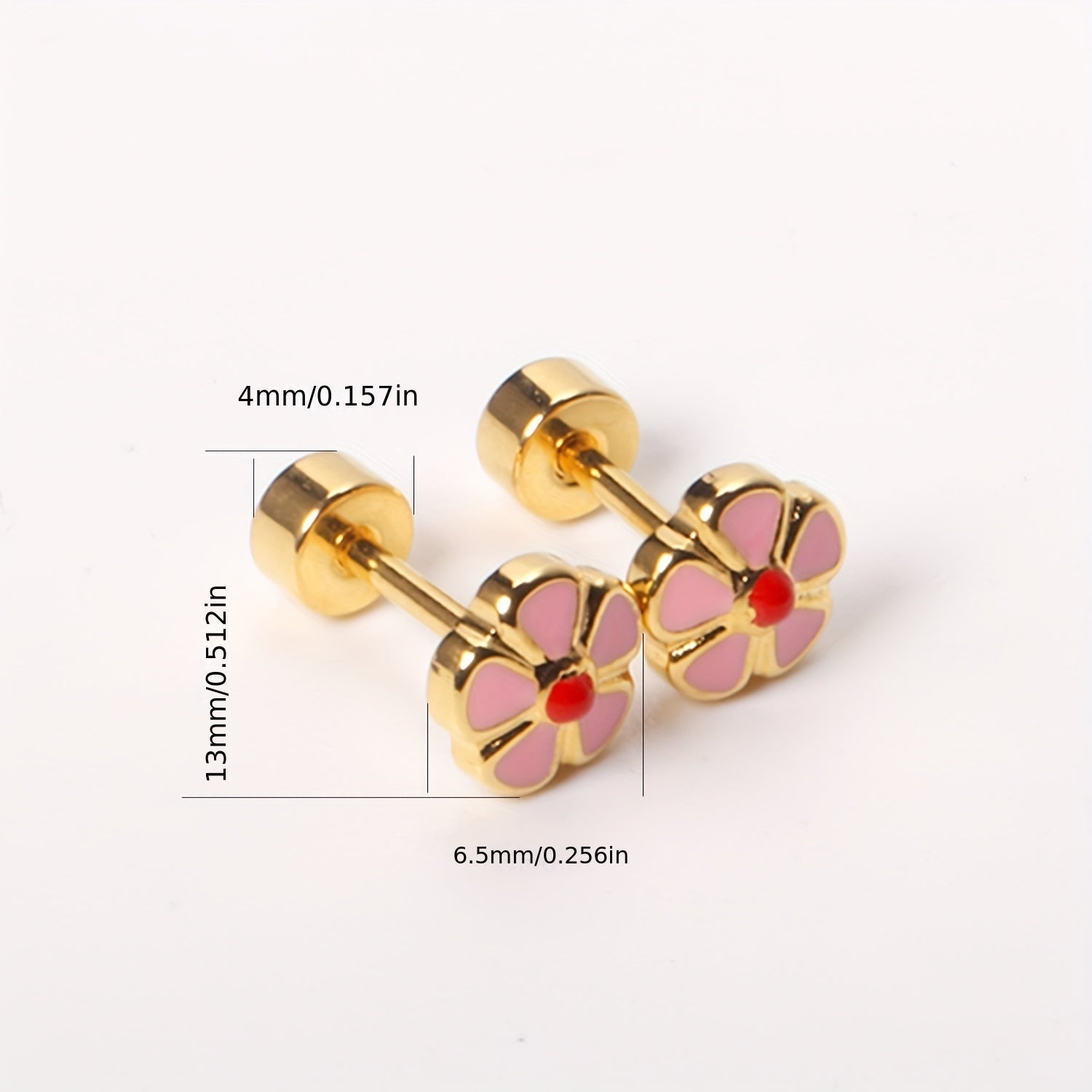 6pairs Flower Drip Screw Stud Earrings for Girls