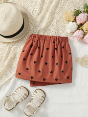 Toddler Girls Heart Graphic Skirt Kids Summer Clothes