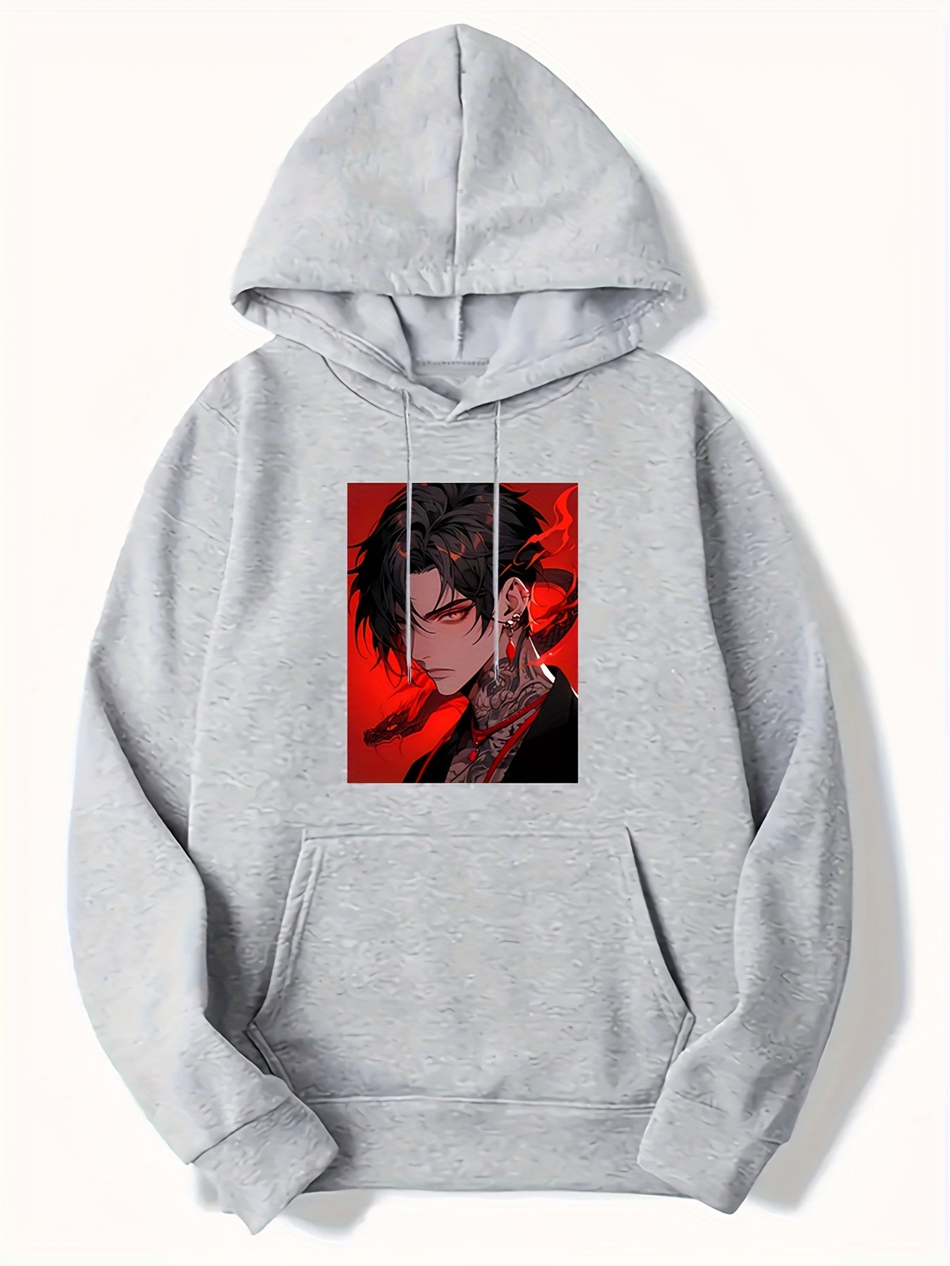 Anime Graphic Print Men's Hooded Sweatshirt