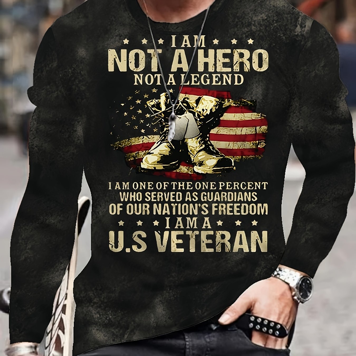 Digital Print Men's Long Sleeve Novelty T shirt for Autumn