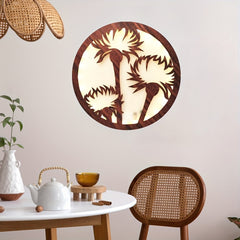 LED Lights Wooden Wall Hanging Tree Decoration