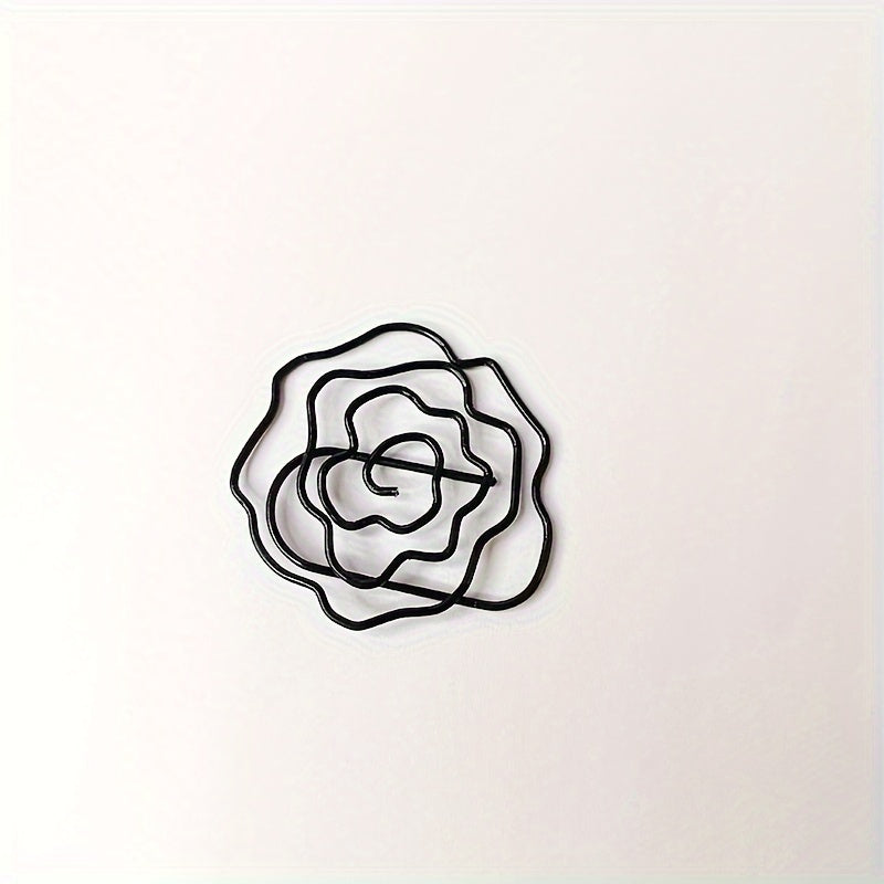 10pcs Rose Paper Clip Metal Bookmark Pocket Clip Styling Paper Clip