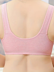 Lace Wireless Bra Zipper Front Comfy Breathable Women's Lingerie