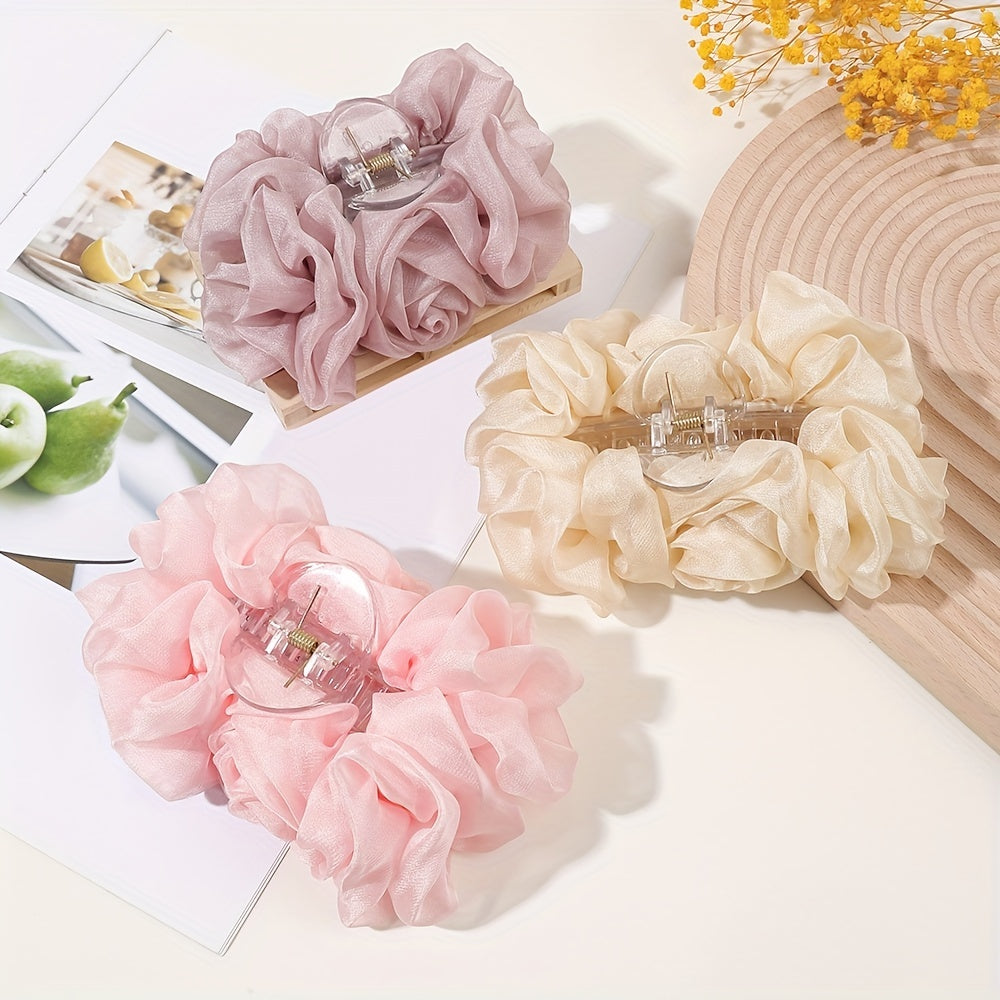 Large Solid Hair Claw Bow Hair Clip for Women