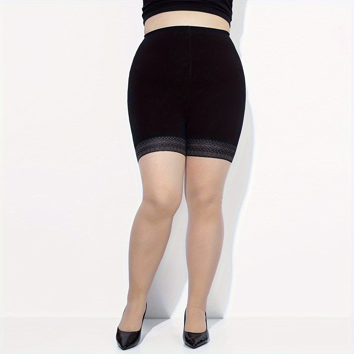 Floral Two Tone Control Top Tights