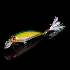 10pcs Larser Minnow Fishing Lures Set Feather Hook Bass Artificial Bait
