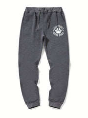 Dog Lover Graphic Drawstring Joggers Men's Sweatpants