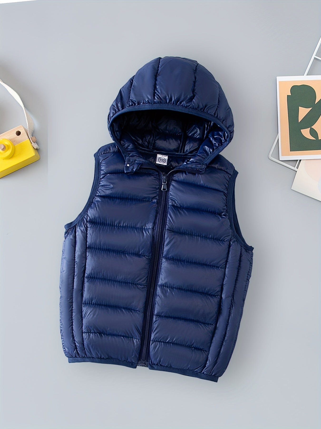 Boys Puffer Vest Hooded Zip Sleeveless Jacket Kids Clothes Winter