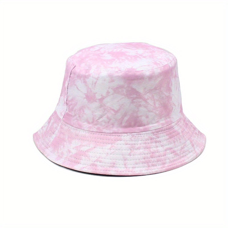 Unisex Tie Dye Large Brimmed Sunshade Bucket Hat for Outdoor Vacation Travel