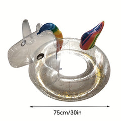 Glitter Unicorn Swimming Ring - Inflatable & Transparent