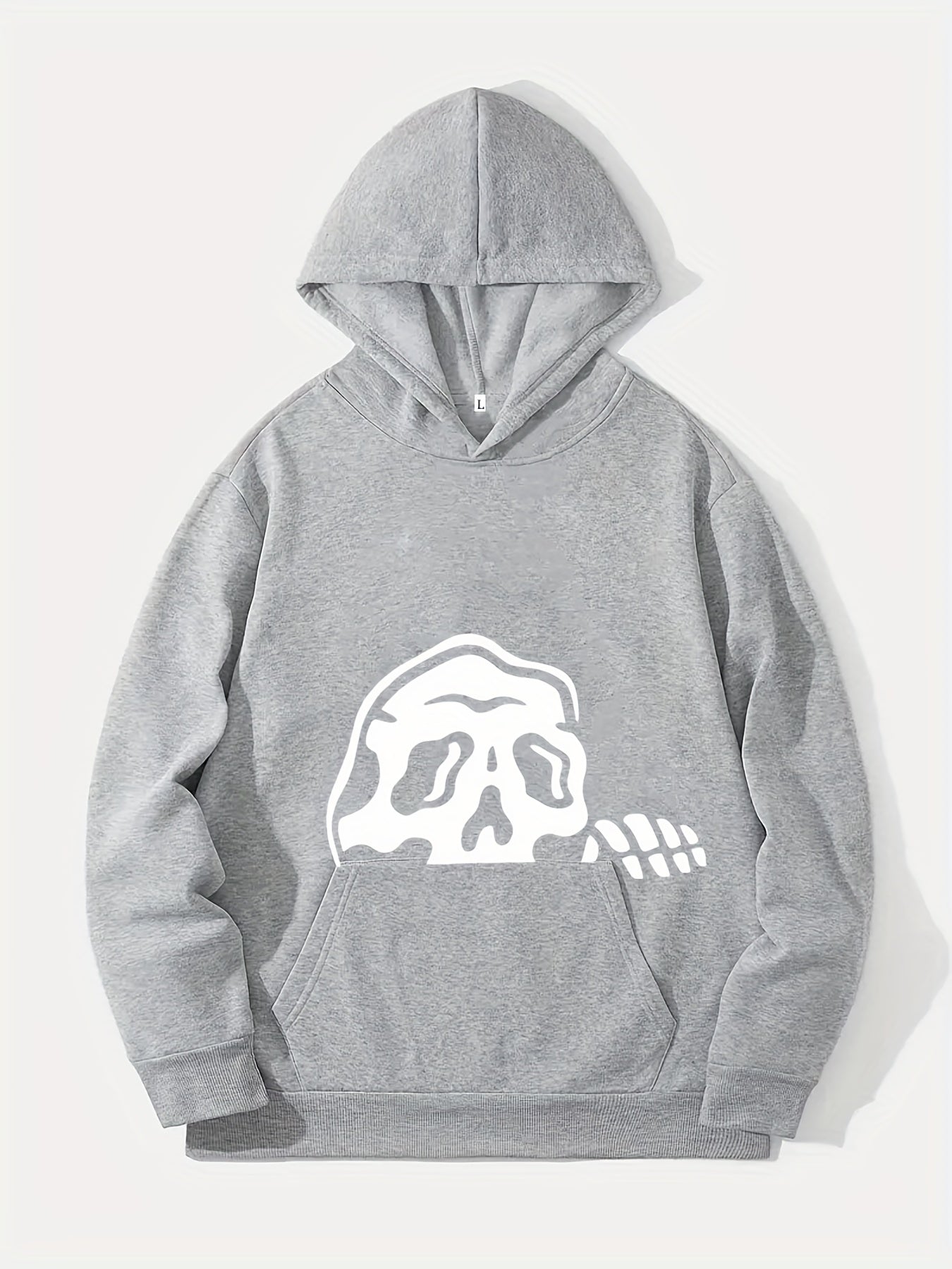 Skeleton Print Hoodie Men's Graphic Pullover Hooded Sweatshirt