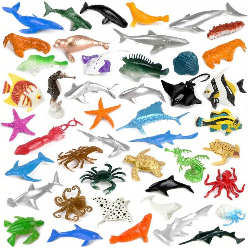 92pcs Mini Ocean Sea Animals Toys Assorted Vinyl Plastic Ocean Animal Figures