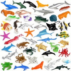 92pcs Mini Ocean Sea Animals Toys Assorted Vinyl Plastic Ocean Animal Figures
