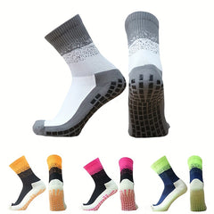 Striped Soccer Socks Moisture Wicking Non-slip Outdoor Sports Crew Socks