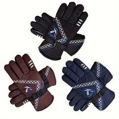 Thickened Ski Gloves Waterproof Cycling Gloves Brown