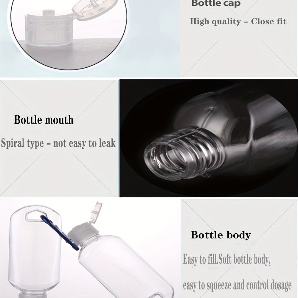 8Pcs Travel Bottles with Keychain 2oz 50ml Empty Hand Sanitizer Bulk