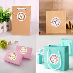 500pcs Thank You Stickers Flower Bird Pattern PVC Sealing Stickers