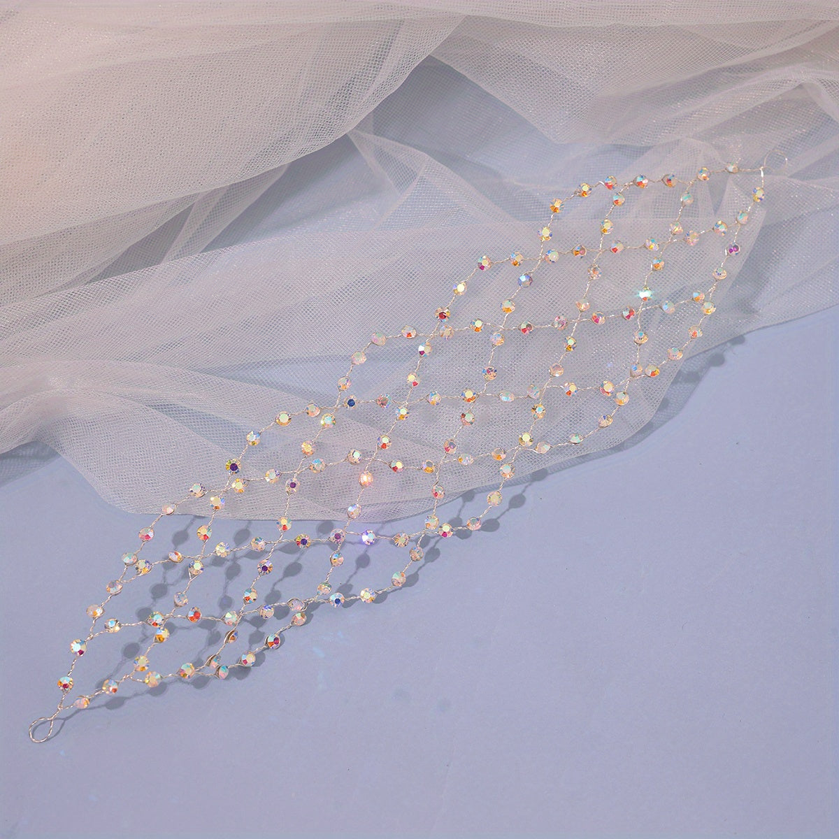 Faux Pearls Birdcage Veil Metal Net Headband Bridal Hair Hoop Bachelorette