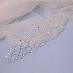 Faux Pearls Birdcage Veil Metal Net Headband Bridal Hair Hoop Bachelorette