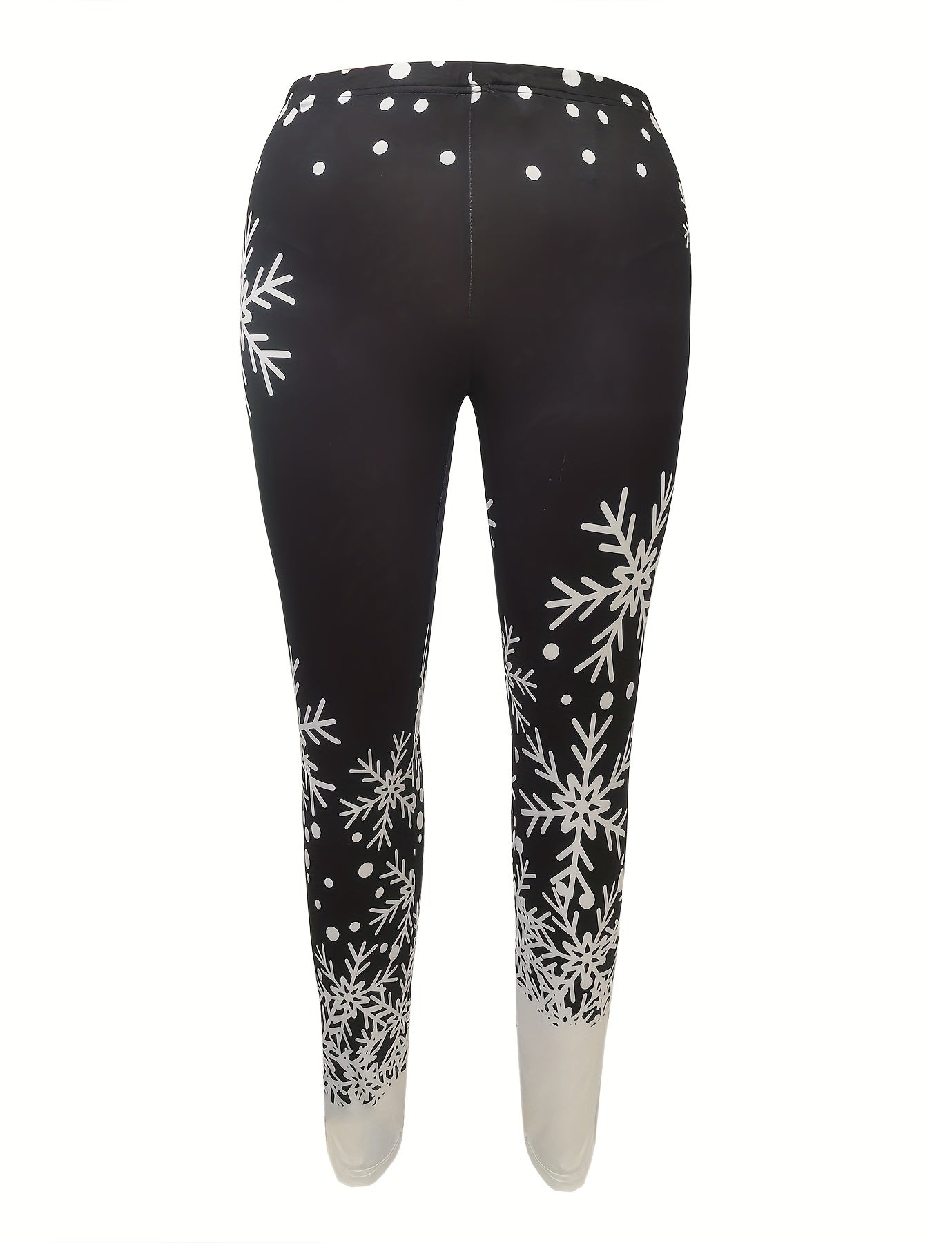 Snowflake & Dot Print High Rise Leggings
