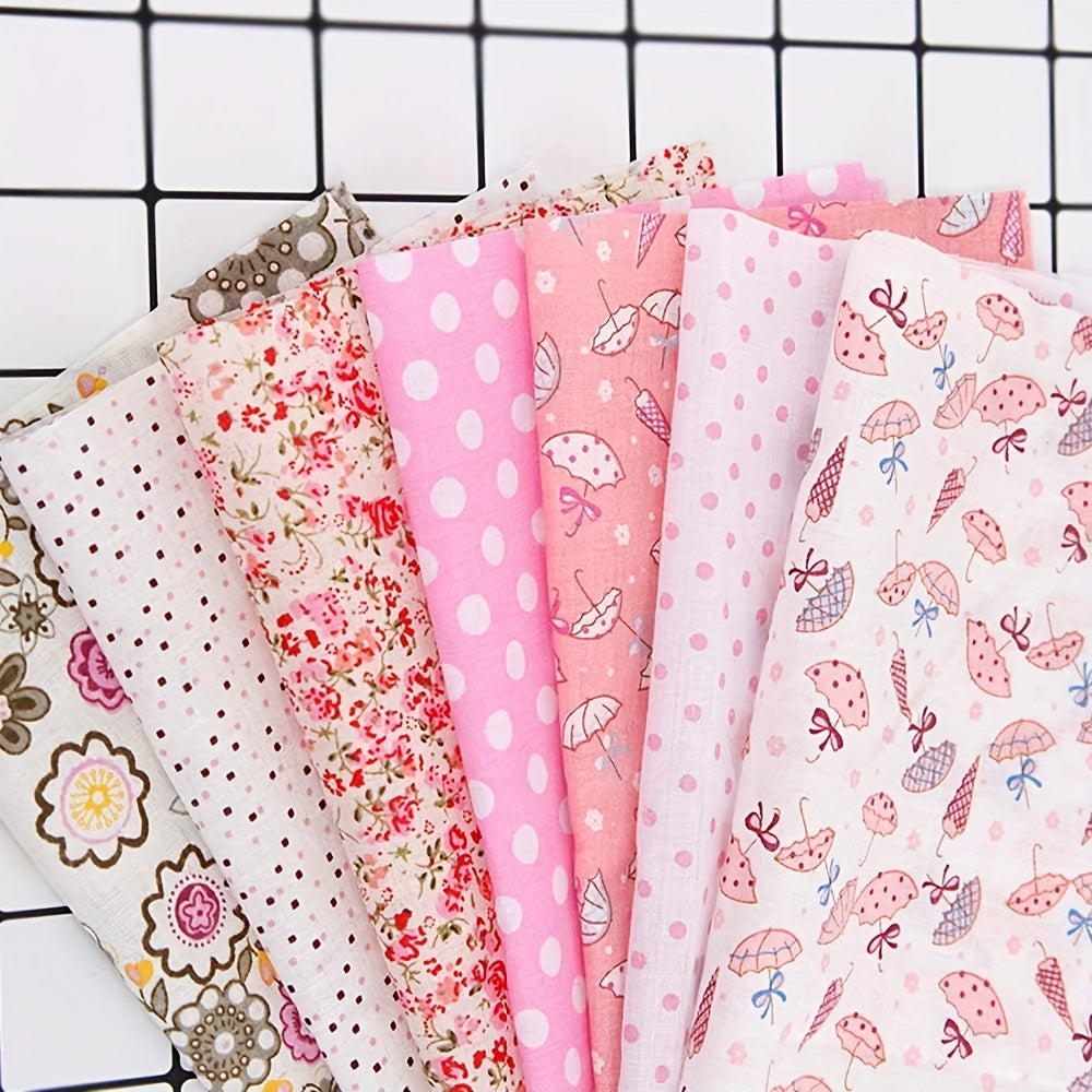 7pcs Cotton Fabric Scraps for Patchwork DIY Cotton Fabric 50 X 19 7in