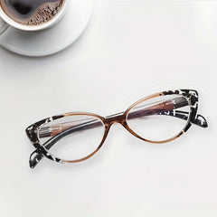 Cat Eye Reading Glasses Women Light Blocking Readers Spring Hinge Anti Glare UV
