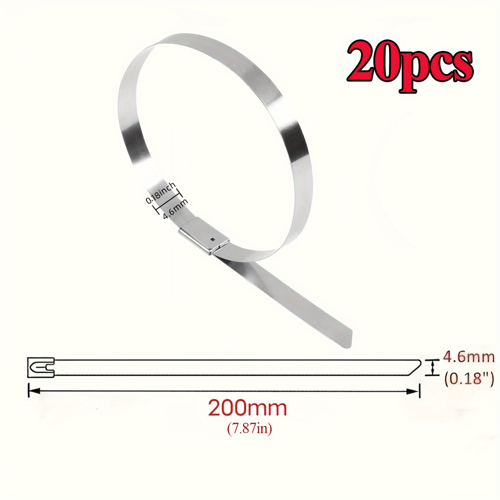 100pcs 304 Stainless Steel Zip Ties Multifunctional Heavy Duty Cable Ties