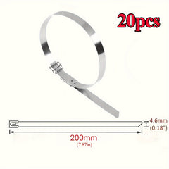 100pcs 304 Stainless Steel Zip Ties Multifunctional Heavy Duty Cable Ties