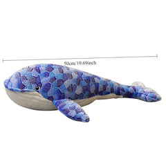 Extra Large Whale Plush Pillow Cushion 50cm - Gray & Pat