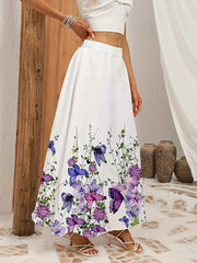 Floral Print Maxi Skirt for Spring & Summer