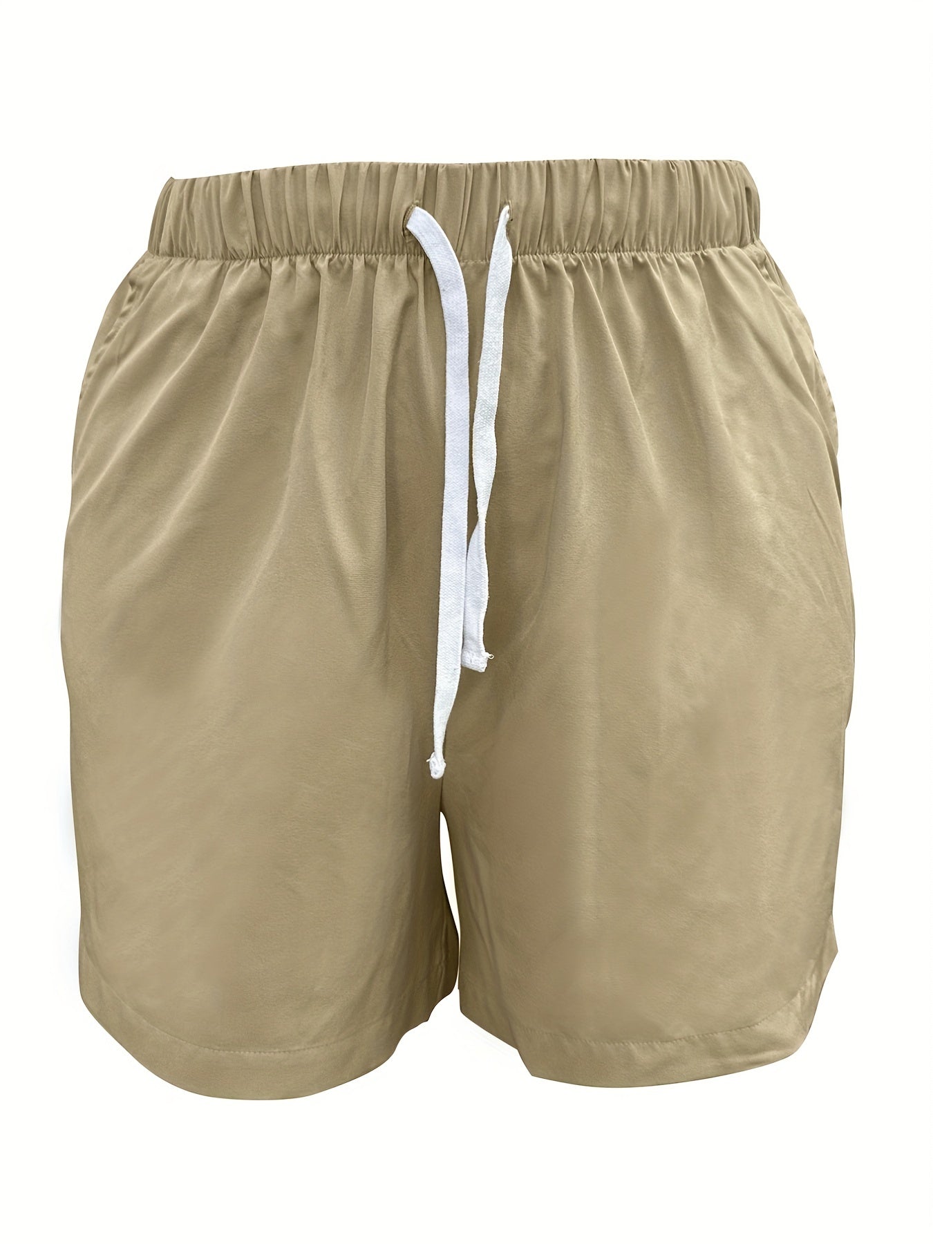 Solid Wide Leg Drawstring Shorts With Pockets