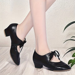 Women's Latin Jazz Modern Dance Shoes Soft Sole Comfort Low Heel Vintage Style