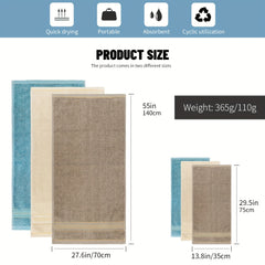 Embroidered Towel Set, Absorbent & Quick Dry, 13.8x29.5in