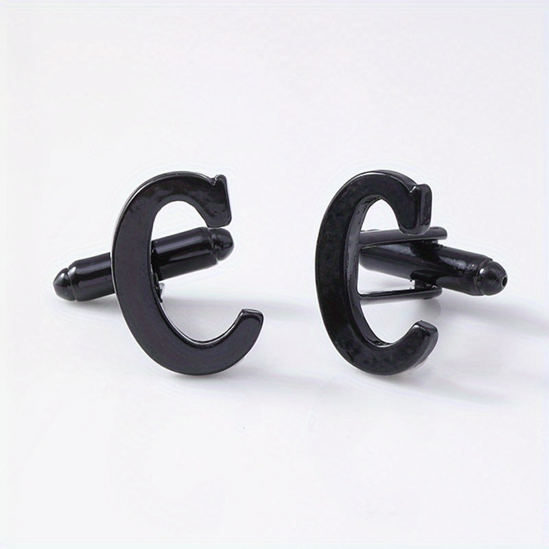 Alloy Cufflinks For Men With Shirts - A-Z English Letters