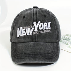 YORK Embroidery Baseball Cap Vintage Washed Distressed Cot...