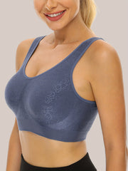 Jacquard Wireless Sports Bra Running Workout Tank Bra Women's Lingerie