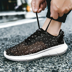 Men's Ventilation Lace-up Sneakers Odor Resistant Athletic Shoes